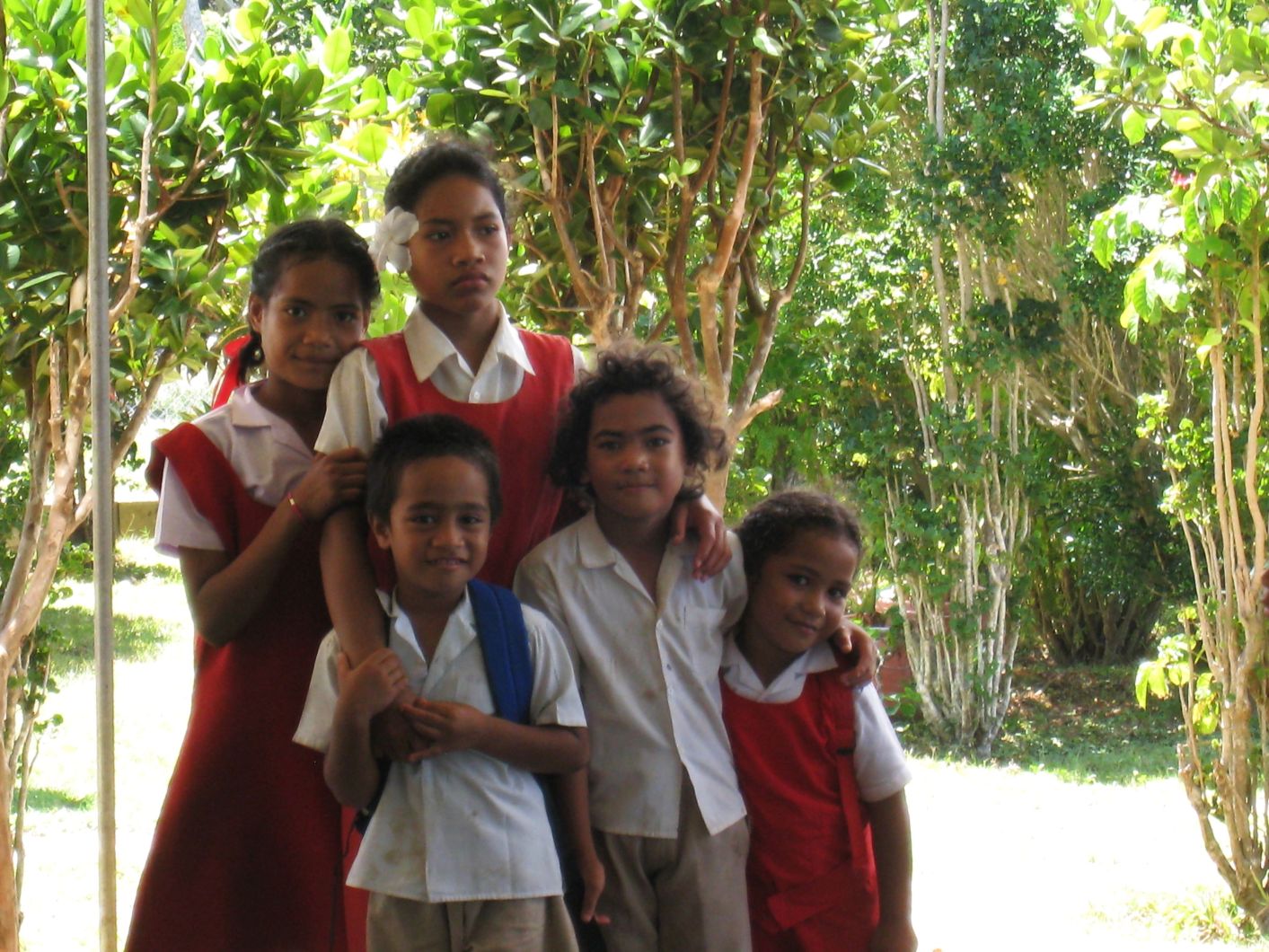 Tongan Children in School Uniforms