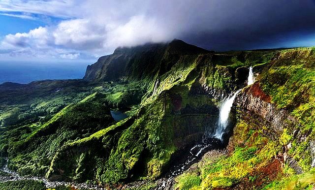 Flores Waterfall And Cliffs